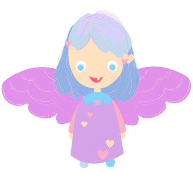 Tatlı sihirli melek. vektör illüstrasyonu