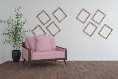 Modern iç tasarım. 3d illüstrasyon