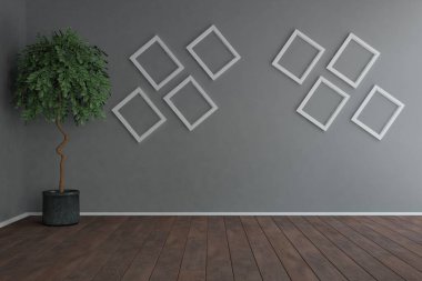 Modern iç tasarım. 3d illüstrasyon