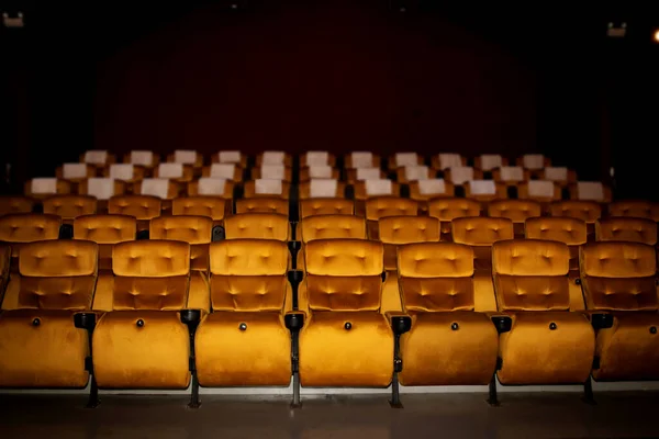 Assentos Vazios Dentro Cinema Belo Estilo Clássico Vintage Cinema Moderno — Fotografia de Stock