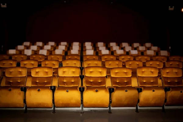 Asientos Vacíos Dentro Del Cine Hermoso Estilo Clásico Vintage Cine —  Fotos de Stock