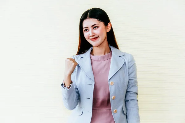 Επιχειρηματίας Όμορφη Αυτοπεποίθηση Θετική Ασιατική Γυναίκα Για Την Επιτυχία Ένα — Φωτογραφία Αρχείου