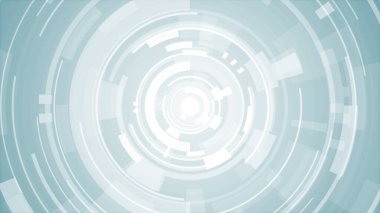 Daire şeklinde beyaz mavi parlak teknoloji yüksek teknoloji. Soyut grafik dijital gelecek konsept tasarımı.