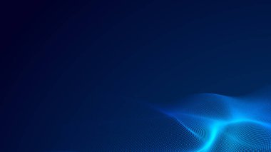 Nokta mavi dalga ışık ekran gradyan doku arkaplanı. Soyut teknoloji büyük veri dijital arkaplanı. 3d oluşturma.