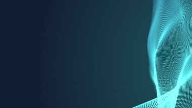 Nokta yeşil dalga ışık ekran gradyan doku arka planı. Soyut teknoloji büyük veri dijital arkaplanı. 3d oluşturma.