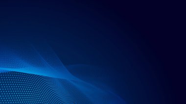Nokta mavi dalga ışık ekran gradyan doku arkaplanı. Soyut teknoloji büyük veri dijital arkaplanı. 3d oluşturma.