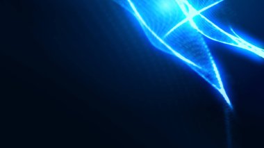 Nokta mavi dalga ışık ekran gradyan doku arkaplanı. Soyut ai teknolojisi büyük veri dijital arkaplanı. 3d oluşturma.