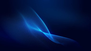 Nokta mavi dalga ışık ekran gradyan doku arkaplanı. Soyut ai teknolojisi büyük veri dijital arkaplanı. 3d oluşturma.