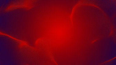 Nokta kırmızı dalga ekran gradyan doku arkaplanı. Soyut teknoloji büyük veri dijital arkaplanı. 3d oluşturma.