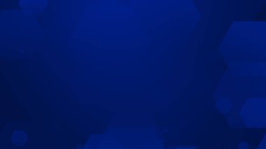 Altıgen geometrik mavi şablon teknolojisi yüksek teknolojili koyu arkaplan. Soyut grafik dijital gelecek bilim konsept tasarımı.