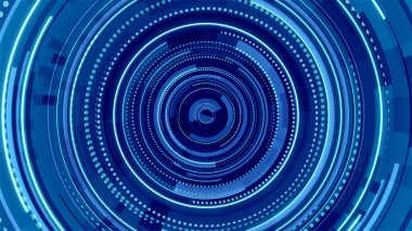 Mavi neon ışık teknolojisi. Yüksek teknoloji karanlık arka plan. Soyut grafik dijital gelecek konsept tasarımı.