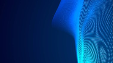 Nokta mavi dalga ışık ekran gradyan doku arkaplanı. Soyut teknoloji büyük veri dijital arkaplanı. 3d oluşturma.