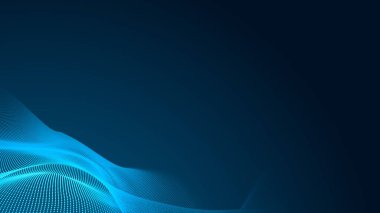 Nokta mavi dalga ışık ekran gradyan doku arkaplanı. Soyut teknoloji büyük veri dijital arkaplanı. 3d oluşturma.