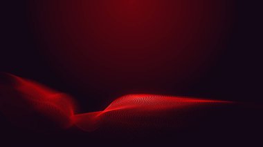 Nokta kırmızı mor dalga çizgisi açık renk gradyan koyu arkaplan. Soyut teknoloji büyük veri dijital arkaplanı. 3d oluşturma.