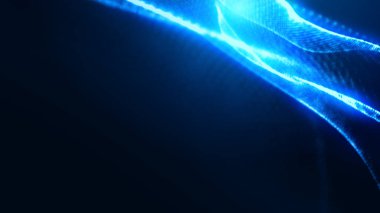 Nokta mavi dalga ışık ekran gradyan doku arkaplanı. Soyut ai teknolojisi büyük veri dijital arkaplanı. 3d oluşturma.