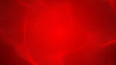 Nokta kırmızı dalga ekran gradyan doku arkaplanı. Soyut teknoloji büyük veri dijital arkaplanı. 3d oluşturma.