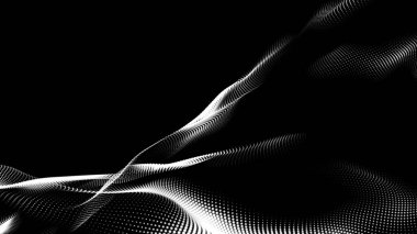 Nokta beyaz dalga teknolojisi dokusu. Soyut büyük veri dijital konsepti. 3d oluşturma.