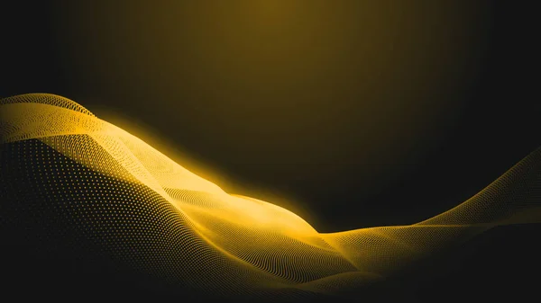 Tečka Zlatá Vlna Světlo Obrazovka Gradient Textury Pozadí Abstraktní Technologie — Stock fotografie