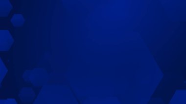 Altıgen geometrik mavi şablon teknolojisi yüksek teknolojili koyu arkaplan. Soyut grafik dijital gelecek bilim konsept tasarımı.