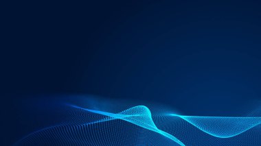 Nokta mavi dalga ışık ekran gradyan doku arkaplanı. Soyut teknoloji büyük veri dijital arkaplanı. 3d oluşturma.