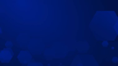 Altıgen geometrik mavi şablon teknolojisi yüksek teknolojili koyu arkaplan. Soyut grafik dijital gelecek bilim konsept tasarımı.