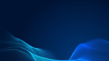Nokta mavi dalga ışık ekran gradyan doku arkaplanı. Soyut teknoloji büyük veri dijital arkaplanı. 3d oluşturma.