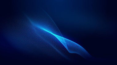 Nokta mavi dalga ışık ekran gradyan doku arkaplanı. Soyut ai teknolojisi büyük veri dijital arkaplanı. 3d oluşturma.