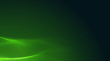 Nokta yeşil dalga ışık ekran gradyan dokusu koyu arkaplan. Soyut teknoloji büyük veri dijital arkaplanı. 3d oluşturma.