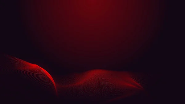 Punto Rojo Púrpura Línea Onda Claro Degradado Fondo Oscuro Tecnología — Foto de Stock