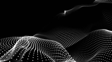 Nokta beyaz dalga teknolojisi dokusu. Soyut büyük veri dijital konsepti. 3d oluşturma.