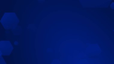 Altıgen geometrik mavi şablon teknolojisi yüksek teknolojili koyu arkaplan. Soyut grafik dijital gelecek bilim konsept tasarımı.