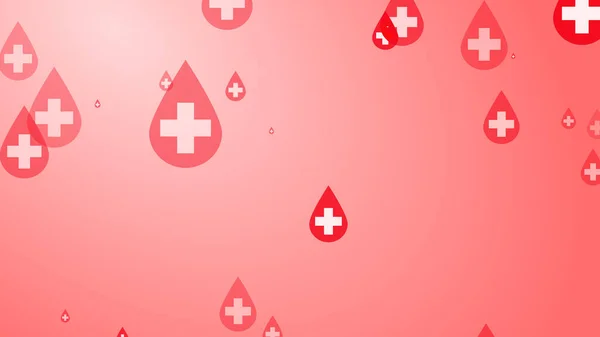 Salud Médica Cruzada Blanca Sobre Fondo Patrón Gota Sangre Roja — Foto de Stock