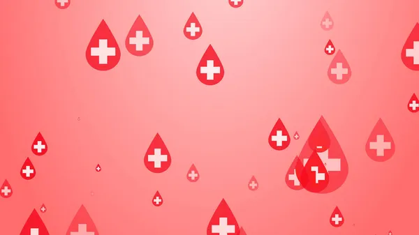 Medizinische Gesundheit Kreuz Weiß Auf Rotem Bluttropfenmuster Hintergrund Abstrakte Gesundheitsfürsorge — Stockfoto
