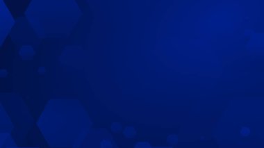 Altıgen geometrik mavi şablon teknolojisi yüksek teknolojili koyu arkaplan. Soyut grafik dijital gelecek bilim konsept tasarımı.