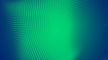 Nokta yeşil dalga ışık ekran gradyan doku arka planı. Soyut teknoloji büyük veri dijital arkaplanı. 3d oluşturma.
