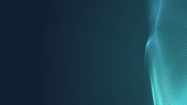 Nokta yeşil dalga ışık ekran gradyan doku arka planı. Soyut teknoloji büyük veri dijital arkaplanı. 3d oluşturma.