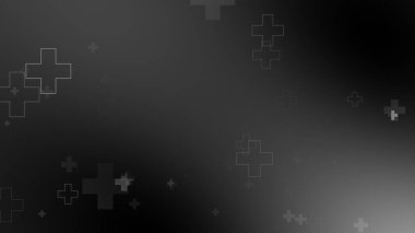 Tıbbi sağlık haçı siyah arkaplanda neon ışığı şekilleri oluşturur. Koronavirüslü soyut sağlık hizmetleri ölüm vakası kavramını etkiledi.