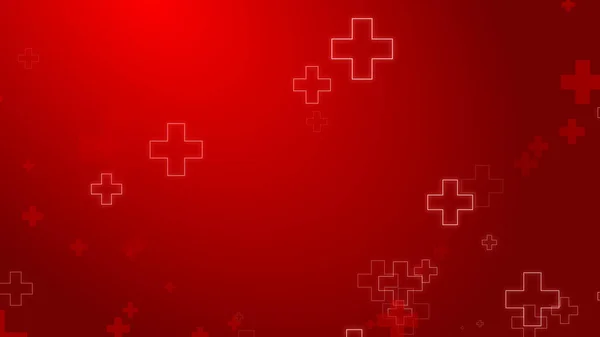 Медицинское Здоровье Красный Крест Неоновый Свет Формы Фон Абстрактное Здравоохранение — стоковое фото