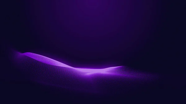Сине Фиолетовая Волновая Линия Светло Темный Фон Абстрагируясь Технологии Big — стоковое фото