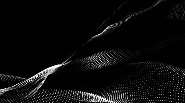 Nokta beyaz dalga teknolojisi dokusu. Soyut büyük veri dijital konsepti. 3d oluşturma.