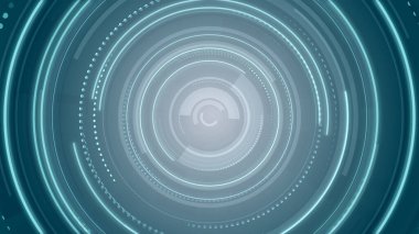 Mavi neon ışık teknolojisi. Yüksek teknoloji karanlık arka plan. Soyut grafik dijital gelecek konsept tasarımı.