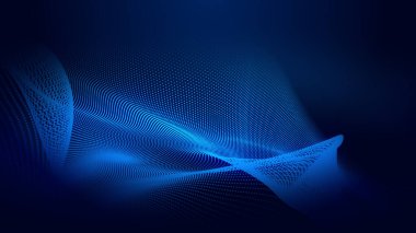 Nokta mavi dalga ışık ekran gradyan doku arkaplanı. Soyut ai teknolojisi büyük veri dijital arkaplanı. 3d oluşturma.