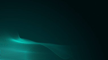 Nokta yeşil dalga ışık ekran gradyan doku arka planı. Soyut teknoloji büyük veri dijital arkaplanı. 3d oluşturma.