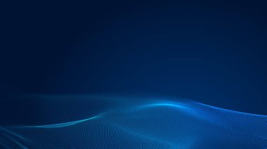 Nokta mavi dalga ışık ekran gradyan doku arkaplanı. Soyut teknoloji büyük veri dijital arkaplanı. 3d oluşturma.