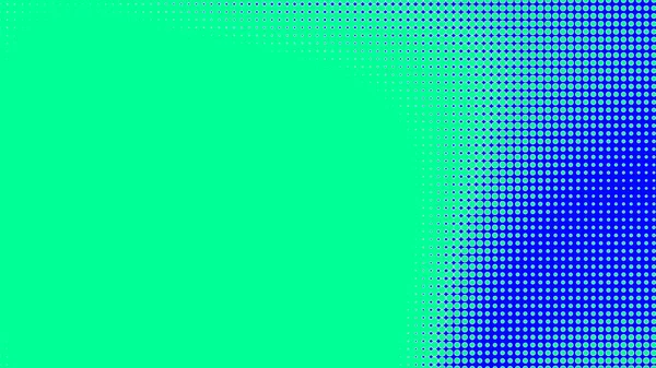 技術のデジタル背景と半分緑の青の色パターングラデーションテクスチャをドット 夏を背景にしたポップアート漫画 — ストック写真