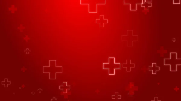 Medical Health Red Cross Neon Light Shapes Pattern Background Abstract — Stock Photo, Image