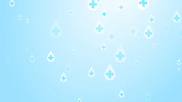 Croix Santé Médicale Blanche Sur Fond Bleu Motif Goutte Désinfectant — Photo