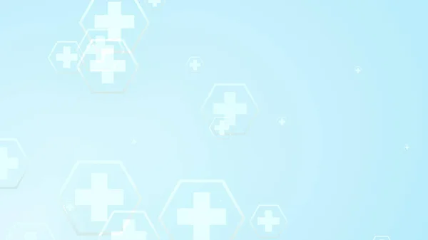 Padrão Branco Geométrico Cruzado Hexágono Médico Brilhante Fundo Azul Tecnologia — Fotografia de Stock