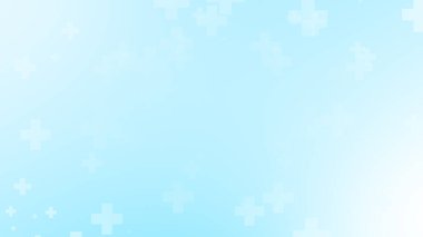 Soyut tıbbi sağlık, beyaz haç desenleri, mavi arka plan. Grafik çizimler sağlık teknolojisi ve bilim konsepti.