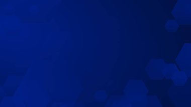 Altıgen geometrik mavi şablon teknolojisi yüksek teknolojili koyu arkaplan. Soyut grafik dijital gelecek bilim konsept tasarımı.